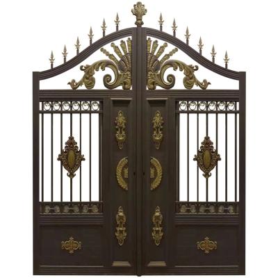 China Easily Assembled HANDU main gates/entrance aluminum gates with automatic intelligent operators, foundation track /driveway /fencing/trellis designs automatic for sale