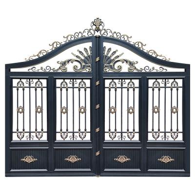 China Easily Assembled HANDU Main Designs Door Design Front Door Safety Security Iron Automatic Electric Villa Security Door Home Indian Steel Base Track D for sale