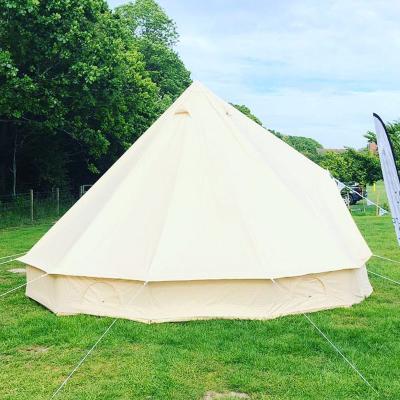 China Water Proof 3m 4m 4m 5m 6m Big Space Canvas Bell Tent Luxury 7m Event Bell Tent for Family Camping Without Center Poles for sale