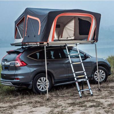 China Factory price 4 people car roof top tent aluminum roof top tent hard shell straight bracing type glamping for sale