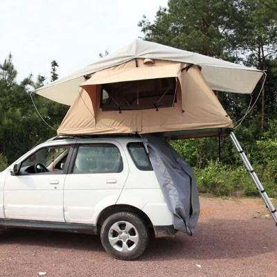 China Straight Tying Type Camping 4WD Car Roof Top Tent Waterproof Soft Top Cover Foldable Tent For Outdoor for sale