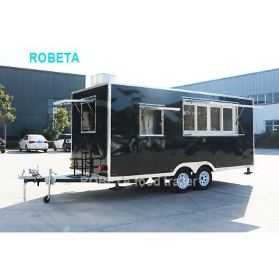 China Vegetable Processing Plant Henan ROBETA FS500 Deep Fryer Food Trailer Customized Black Food Truck for sale