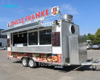 China Vegetable Processing Factory Custom Printed 5 Meters Square Trailer Food Cart Mobile Food Truck for sale