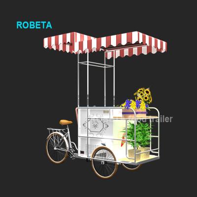 China Vending Commercial Gelato Ice Cream Cart Electric Blanket Bike Ice Cream Cart With Freezer for sale