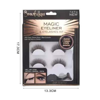 China Wholesale Natural Magic Clear Long Eyeliner And Eyelash Kit Strip Mink Eyelashes for sale