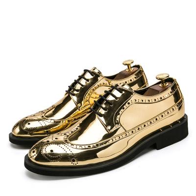 China Wedding Shoes Stylish Oxford Turkey Groom Fashion Men Gold Round Elegant Shoes Luxury Office Shoes for sale