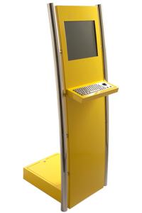 China K2 Selfservice internet kiosk with stainless steel pole and metal keyboard for sale