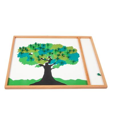 China Improve Child's Manual Ability Apple Counting Tree Exercise Montessori Materials Wooden Educational Kids Toys Montessori for sale