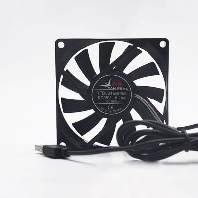 China Hotels 5V USB 80mm 80*80*15mm Optical Cat Set-top Box Notebook Radiator Router 8cm Chassis Cooling Fan for sale