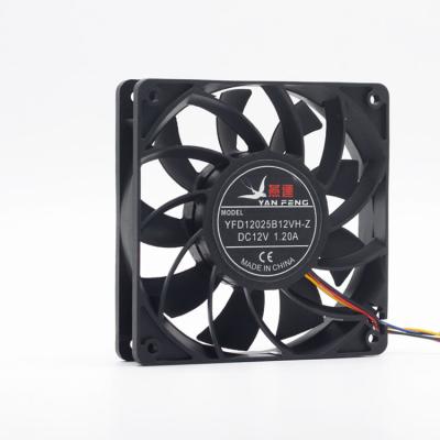 China Hotels Thickening box leaves YAN FENG 12v 12025 Axial Flow Dc Fan industrial cooling fans 120*120*25mm for sale