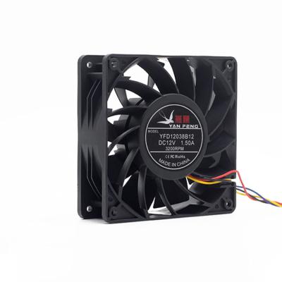 China Hotels High Speed Dc 120x120x38mm Cooling Fan 120mm  12v 12038 dc brushless cooling fan for sale