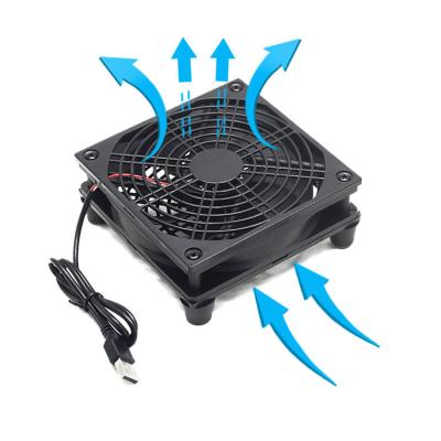 China Hotels Fan For Set Top Box Router Wireless Silent Quiet Cooler Dc 5v Usb Power Radiator Mini Cooling Fan  12CM for sale