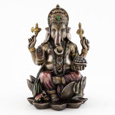 China India Top Collection Real Bronze Cast Bronze Ganesha Statue Hindu Elephant God of Success for sale