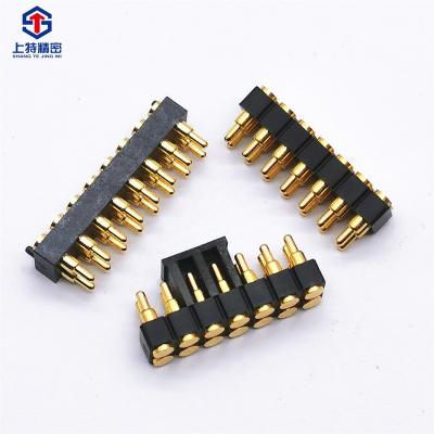 China Male Female Fire Pogo Magnetic Connectors / Flame Retardant Front Panel 16 Pins For Electronics for sale