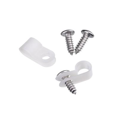 China Plastic Cable Wire Assortment Clamps / Cable Clips / R Type Clamps With Screw for sale