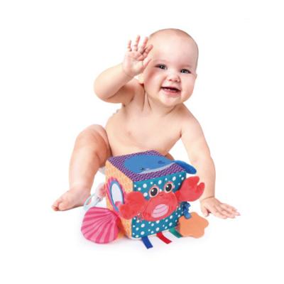 China Ocean Child Animal Fitness Toys Hand Grip Cloth Cube Ball Baby Puzzle Newborn Toy 12.5*12.5*12.5CM for sale