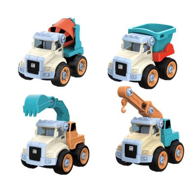 China DIY Engineering Truck Building Playset For Boys REFRESH Learn Colorful Toys Cartoon DIY Assembly Truck Car Toys For Children for sale