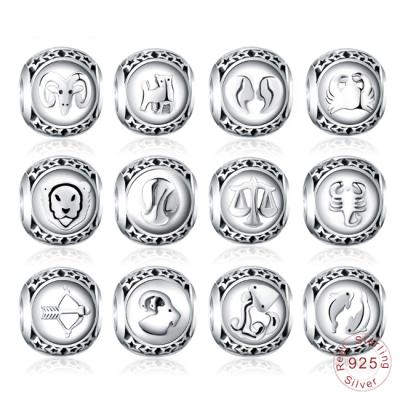 China 925 Sterling Silver TRENDY Custom Zodiac Charms Bracelet Charms For Jewelry Making for sale