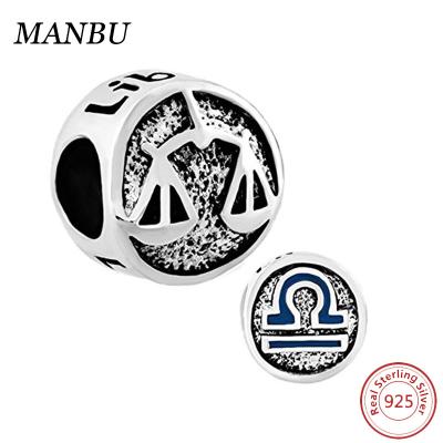 China Zodiac Charm Beads 925 Silver Zodiac Charm Beads 925 Libra Sign Constelation Jewelry 08107 for sale