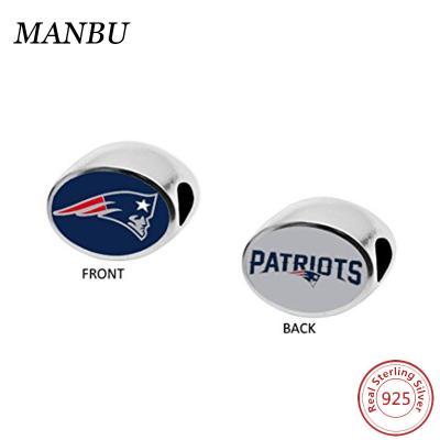 China New England Patriots Charm New England Patriots Charm Enamel Beads 925 Sterling Silver 03245 Nfl Jewelry for sale