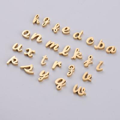 China Cute Custom 26 Stainless Steel A-Z Name Letter Alphabet Charms Pendant for sale