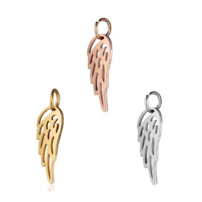 China DIY Jewelry Making Hot Sale Stainless Steel Angel Wings Charm Accessory For Making Necklace Bracelet Jewelry for sale