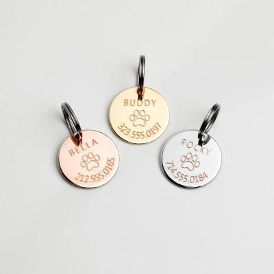 China Cute 925 Sterling Silver Personalized Dog Cat Puppy Tags Engrave Pet Name ID Pendant for sale