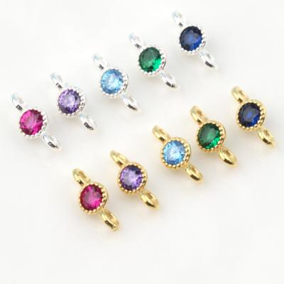 China Fashion Jewelry Accessories DIY 925 Sterling Silver Colorful Rhinestone Charms For Jewelry Making for sale