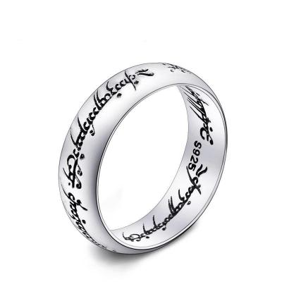 China Hot Sale 925 Sterling Silver Hiphop Rings For Engagement Seal Rings Lord Of The Rings for sale