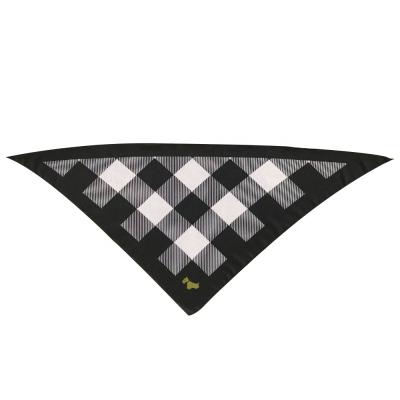 China Large Triangle Plaid Pattern Durable Washable Pet Bandanas Adjustable Custom Dog Scarf Bandana for sale