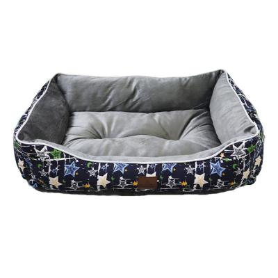 China Danyi Pet Products Viable Stars Printed Canvas Pet Bed For Dogs And Cats for sale