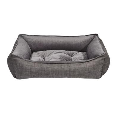 China Goodluckpet Sustainable Pet Bedding Modern Jumbo Dog Bed With Fluff Filled Bolster for sale