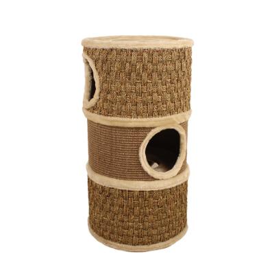 China 3-Story Cat Tree Cat Tower Cat Viable Housing for sale