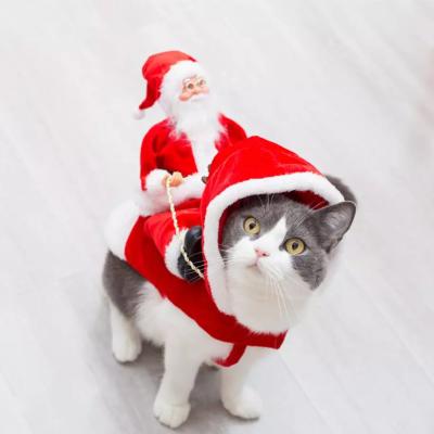 China Top Sale Dog Christmas Clothes Costume Santa Riding Equipment Christmas Pet Supplies Pet Clothes Winter Viable for sale