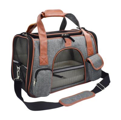 China Sustainable Premium Pet Carrier Airline Approved Portable Comfortable Travel Pet Bag for sale