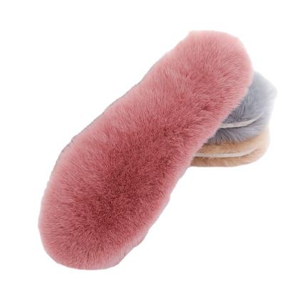 China Artificial fur warm insole fuax rabbit fur insole various sizes rabbit velvet factory supplies comfortable thick artificial fur insole for sale