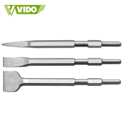 China VIDO MASONRY High Quality and Hot Sales SDS Chrome Stone 40Cr 17*50mm Rigid Wide Chisel Steel Hex Leg Mason Chisel Steel for sale