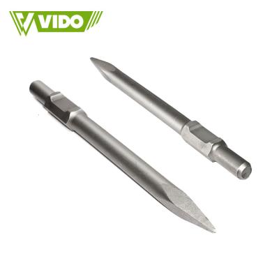 China VIDO MASONRY Professional Tools 30mm Stainless Steel Wall Jack Hammer Stone Hex Chisel for sale