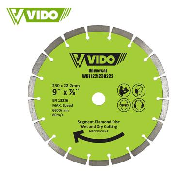 China Granite/Marble/Brick/Concrete/Stones Cutting VIDO 230mm 9inch Angle Grinder Ceramic Diamond Cutter Cutting Disc Reinforced Concrete Saw Blade for sale