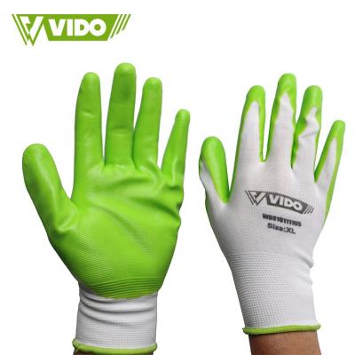 China VIDO Rubber Coated Gardening/Industrial Protective Safety Work/Construction Gloves Nitrile Dot Hand Gloves For Industrial Use for sale