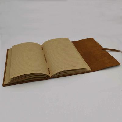 China Vintage Classic Handmade Leather Travel Journal Hardcover Planner Leather Refillable Journal Notebook for sale