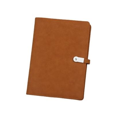 China A5 custom leather padding notebook printed with 8000 mAh powerbank for sale