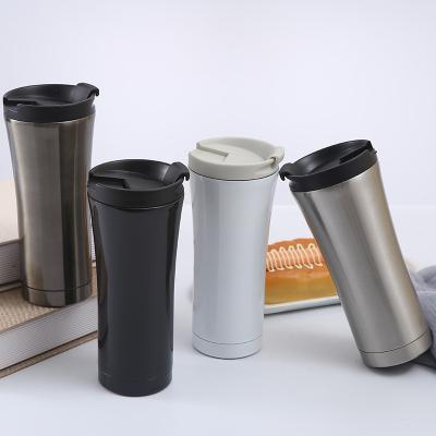 China 500ml Double Wall Stainless Steel Bottle Vacuum Warmer Travel Coffee Mug / Disposable Custom Insulated Leakproof Cup With Lid for sale