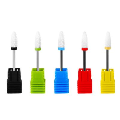 China Ceramic Diamond Grinding Bit Ceramic Manicure Pedicure File Nail Drill Bit Set for sale