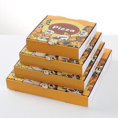 China Recycled Logo Printed Paper Packaging Materials Pizza Box Custom Food Takeout Box for sale