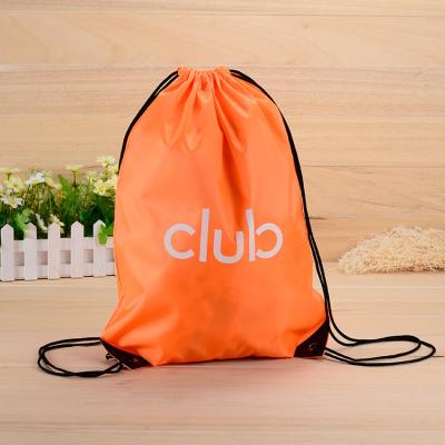 China Eco-Friendly Factory Promotional Printing Personalized Logo Gift Shopping Non Woven Large Cloth Bags Orange Packaging Drawstring Bags for sale