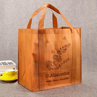 China Free Sample Eco-Friendly Recycle PP Laminated Strong Eco Friendly Non Woven Tote Carry Big Reusable Supermarket Shopping Grocery Bag for sale