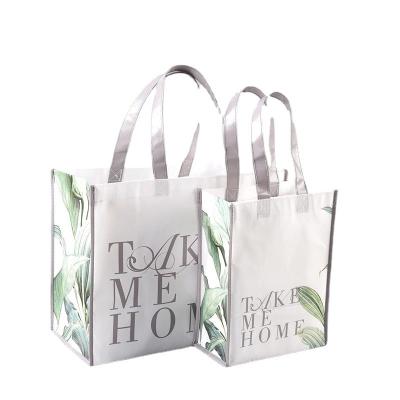 China Recyclable Factory Price Printed Logo Gift Tote Shopping Bag Small Color Laminated Non Woven Tote Package Bag for sale