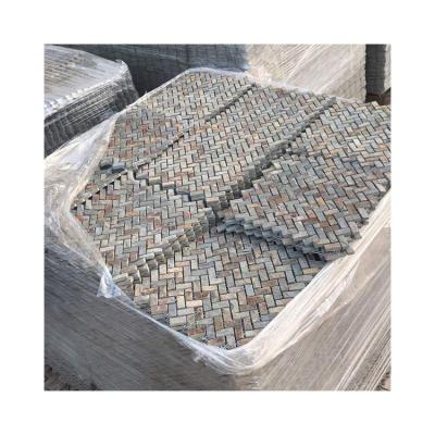 China Eco-friendly hot sale slate floor tiles mosaic quartz tile for floor and bathroom wall for sale