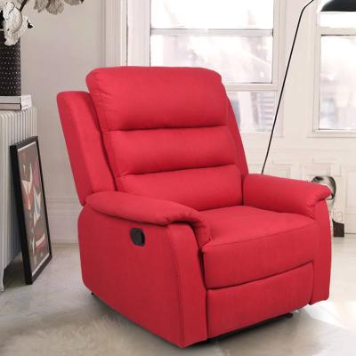 China Sale Modern European Whole Recliner Massage Style Sofa Living Room Red Fabric Manual Recliner Chair for sale